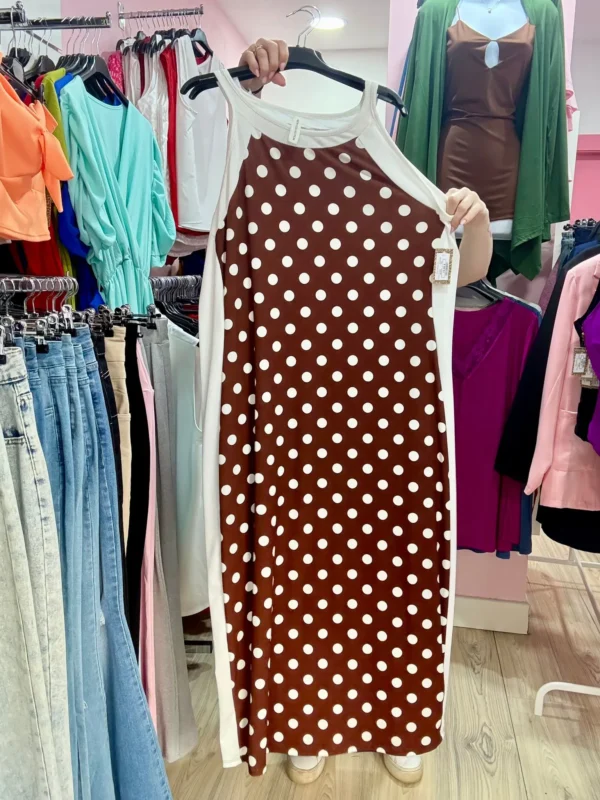Vestido-lunares-marrón
