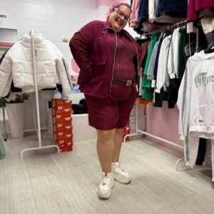 Bermudas burdeos oversize